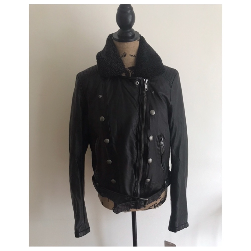 NWT FREE PEOPLE VEGAN LEATHER MOTO JACKET - Picture 6 of 7